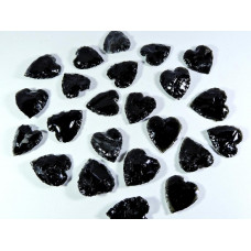 Black Obsidian Heart shaped Carved Arrowheads