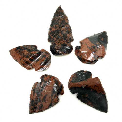 Mahagony Obsidian Arrowheads