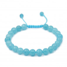 Chalcedony Beads Cord Bracelet 8 mm