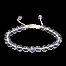 Crystal Quartz Beads Cord Bracelet 8 mm