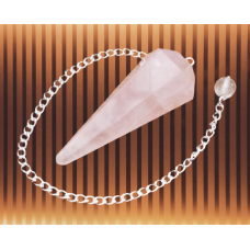 Peach Agate Multifaceted w/ Crystal Ball Chain Pendulum