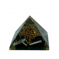 Black Tourmaline Selenite Chips Orgone Reiki Pyramid -2 Inch