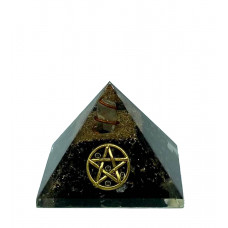 Black Tourmaline Lucky Star Orgone Pyramid -2 Inch