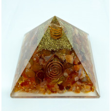 Red Carnelian Orgone Reiki Pyramid -3 Inch
