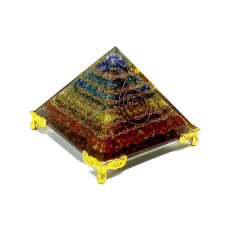 7 Chakra Orgone Reiki Pyramid w/ Stand 3 Inch