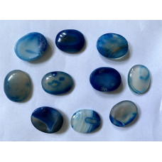Blue Cateye Thumb Worry Stone 30-40 mm