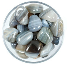 Grey Banded Agate Tumbled Stones
